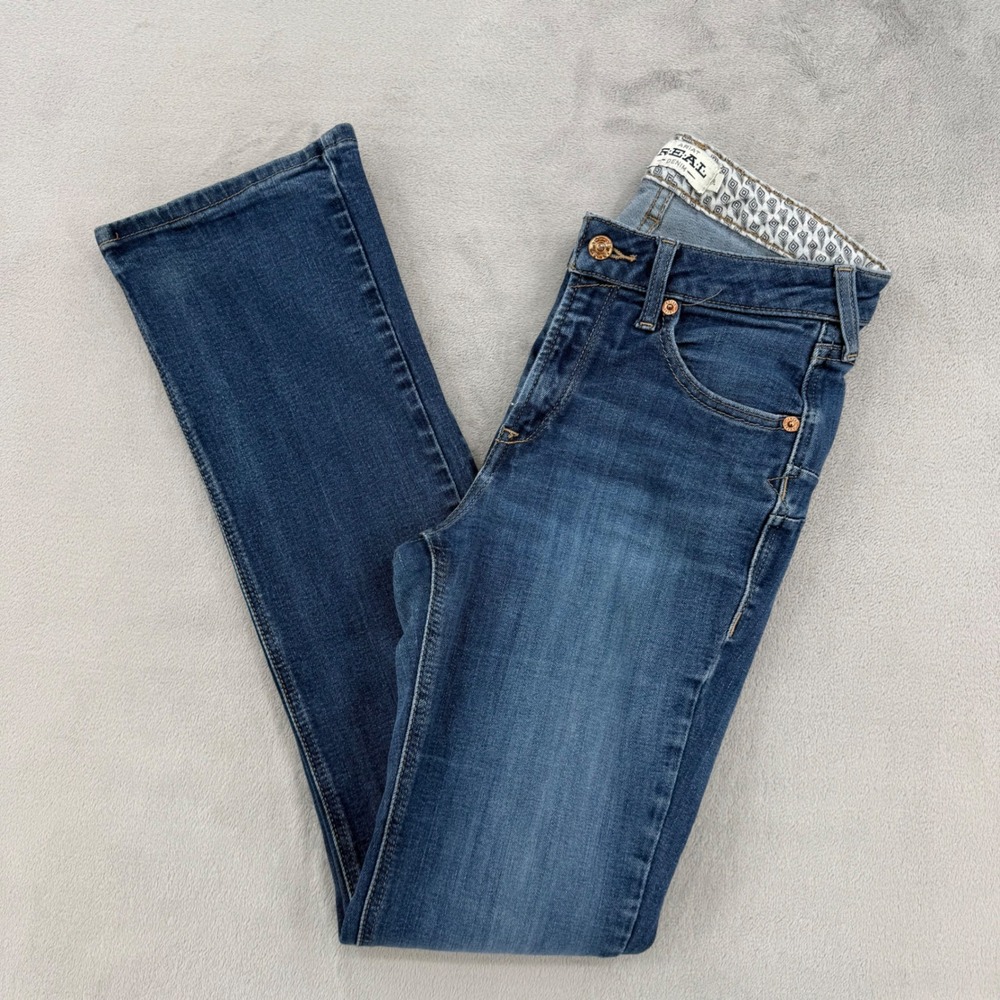 Ariat REAL Denim Womens 29 L Mid Rise Bootcut Jeans Medium Wash Blue Western